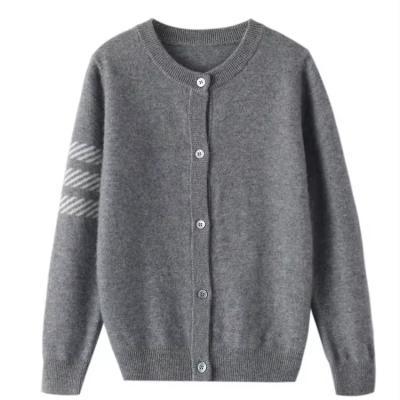 China 100% Wool Wholesale children's round neck cashmere cardigan jacket gril and boy cashmere sweater for sale