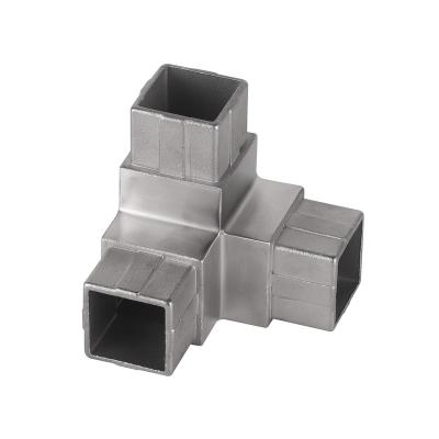 China Railing Pipe Conner / CC371 Hardware Connector Pipe Fittings 3 Way Corner Elbow Square Tube Tube for sale