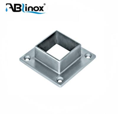 China Railing /Balustrade Posts/Fence Construction ABLinox Stainless Steel Balustrade Flange Base Tube Square Flange For Glass Fence Design for sale