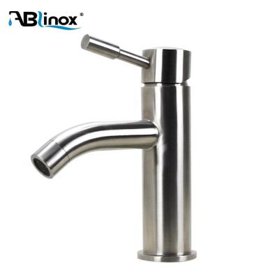 China Lead Free 304 Stainless Steel Bathroom Faucet Single Level Bathroom Basin Mixer Tap for sale