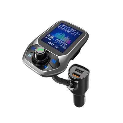 China Car T43 Car FM Transmitter Large Screen FM Transmitter Handsfree Car MP3 Player Quick Charge QC3.0 Car Charger for sale