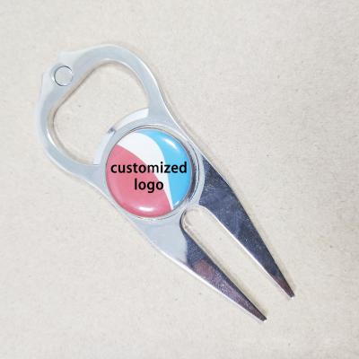 China customized logo ball marker metal bottle opener golf divot repair tool DT-461 for sale