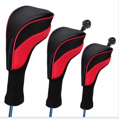 China Mesh+Neoprene 3pcs per set long neck fits all fairway driver and wooden golf club headcovers for sale