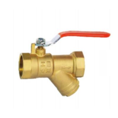 China General Hot Selling Female Thread Strainer Filter Brass Brass Ball Valve for sale