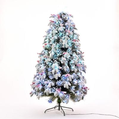 China Chirstmas Decor LED Light Tree PE Sheet PVC Fiber Flocking Decorative Christmas Tree Snow Mix Light Tree Size Can Be Customized for sale