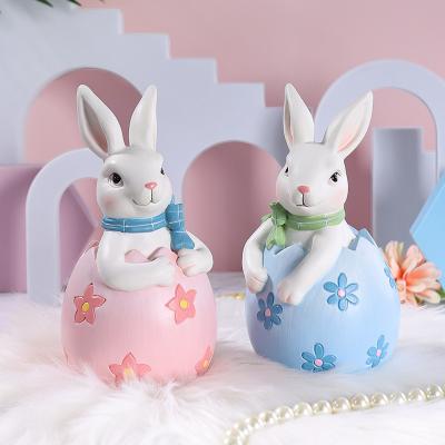 China Home Decor Glass Vase Hanging Easter Bunny Egg Lovers Resin Decorations Holiday Decorations Kids Room Study Bedroom Decorations for sale