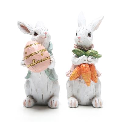 China Home Decoration Glass Vase Hanging Easter Spring News Decoration Pieces Resin Rabbit Home Crafts Bunny Decorations for sale