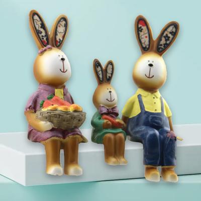 China Home Decoration Glass Vase Tableware Resin Home Decorations Hanging Craft and Decorative Craft and Gift Resin Rabbit Animal Figurines Gift for sale