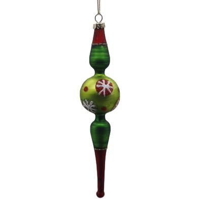 China Christamas Home Decoration Hand Ornaments Hanging Hanging Christmas Tree Decorations Custom Decorative Double Series Swollen Green Glass Tip for sale