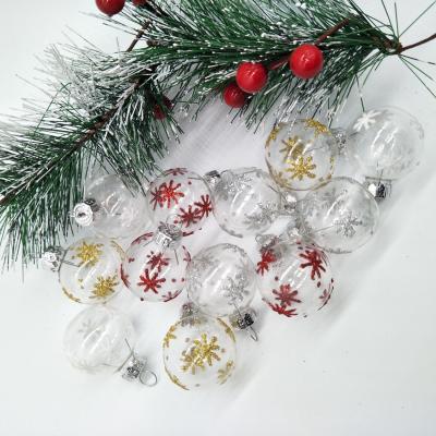 China Festival Home Decoration New Design Christmas Glass Balls With Snowflake Christmas Tree Decoration For Christmas Decorations for sale