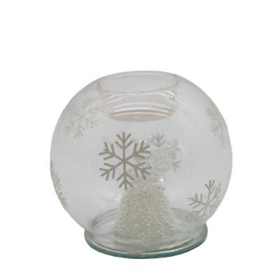 China China Party Supply Hand Painted Glass Candle Holder For Christmas Festival for sale