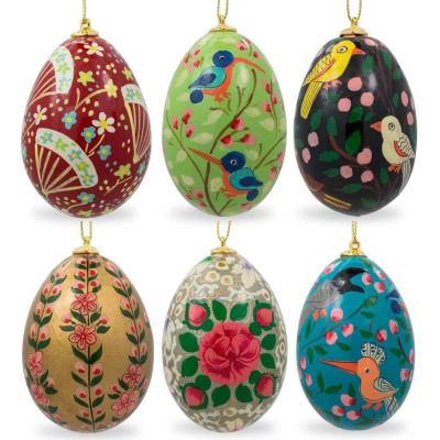 China Wholesale Factory Yangzhou Baoying Artificial Egg Hanging Decoration Glass Art Eggs Bauble Ornament For Easter Christmas Elegant Decorative for sale