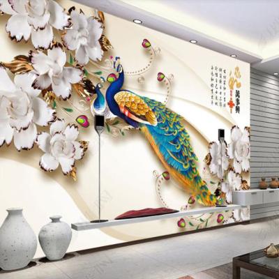 China Yellow 3d 5d 8d flower design wallpaper home decoration modern noble pattern mural wallpaper for sale