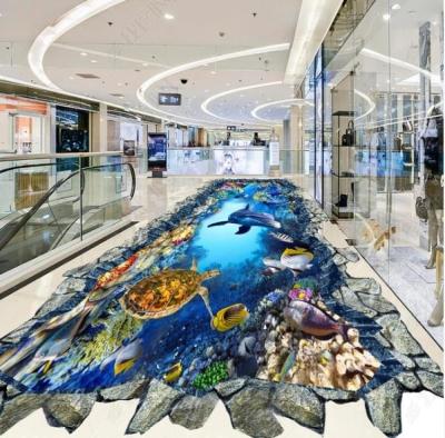 China Modern Patternepoxy 3d Aquarium Floor Sticker Large Magic 3D Floor Sticker for sale