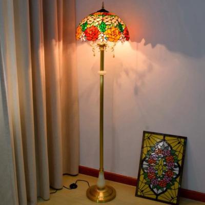 China Modern Flower Floor Lamp Halo Floor Lamp Tiffany Lighting Tifany Lamps Stained Glass for sale