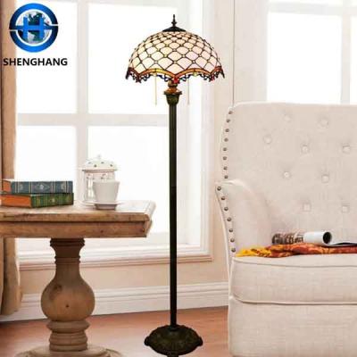 China Cheap Price Modern Tiffany Floor Lamps With Shade Colored Pattern Stained Glass Wholesale for sale