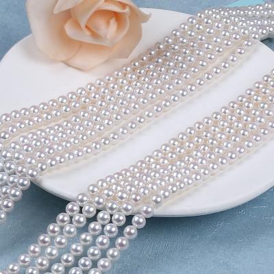 China Wholesale Good Quality Freshwater Pearl 6-6.5mm AAAA/AAAAA Porcelain Cultured Real Natural Freshwater Loose White Round Pearl Beads Strand for sale