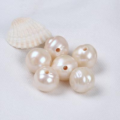 China Wholesale Natural White Freshwater Pearl 14mm Loose Potato Beads Drilled 2.5mm Hole For Jewelry Making for sale