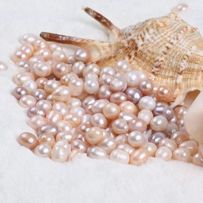 China Natural White Pink Freshwater Pearl 10-11mm Purple Rice Freshwater Loose Beads Beads Jewelry Wholesale Making for sale