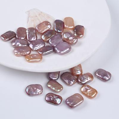 China Natural Freshwater Pink Purple Rectangle Pearl 11-13mm Irregular Shape Loose Bead For Jewelry Making for sale