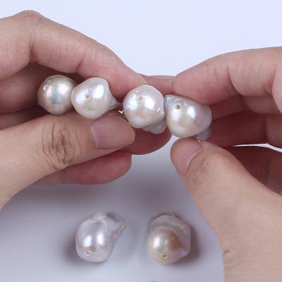 China Freshwater Pearl 16-18mm Large Nucleated Fireball With Large Hole Baroque Freshwater Pearl Loose Beads for sale