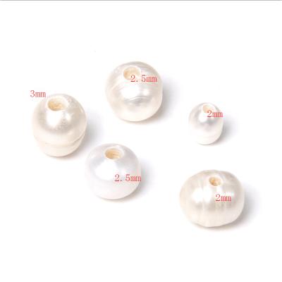 China Natural Spacer Freshwater Pearl Bead 10MM Pearl Beads Big Hole for sale