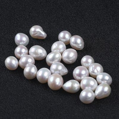 China Natural White Freshwater Drop Shape Pearl 9-11mm Loose Freshwater Pearl Beads for sale