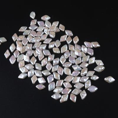 China Pearl White Rhombus Irregular Shape Freshwater Baroque Pearl Loose Beads For DIY Jewelry for sale