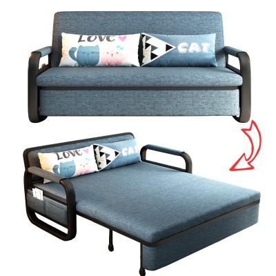 China Universal Foldable Space Saver Foldable Sofa Cum Bed Fabric Folding Chair Sleeper Living Room Metal Frame Sofa Bed for sale