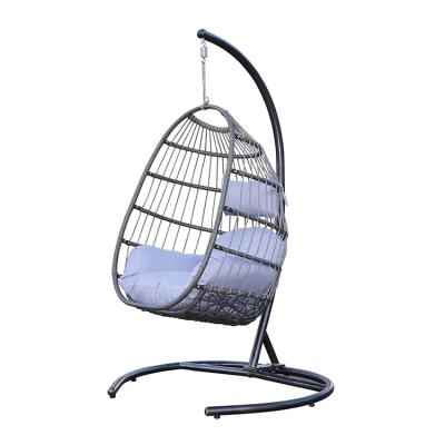 China LEISURE Online Best Selling Foldable Rattan Swing Chair Wicker Hanging Chair for sale