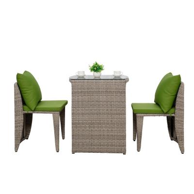 China 2020 modern European and American unique hot-selling garden furniture rattan outdoor coffee table set for cafe for sale