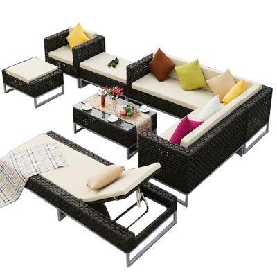 China PE Rattan Chair Exposed Simple Modern Outdoor Pastoral Rattan Sofa Iron Outdoor Balcony Study Hotel Guest Room Furniture for sale