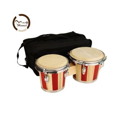 China Quality Durable Hot Selling Professional Musical Instrument Sheepskin Drum Surface Body Wooden Bongo Drum for sale