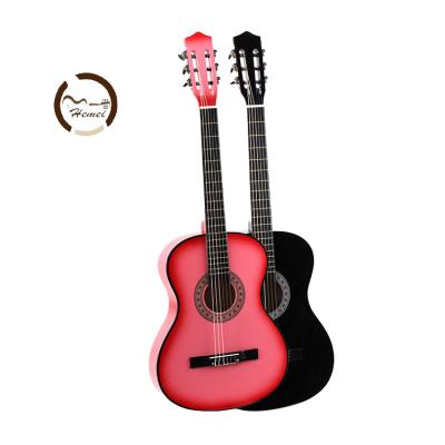 China Durable Good Quality Acoustic Matte 38 Inch Basswood Plywood Playing Beginner Classic Solid Wood Guitar for sale