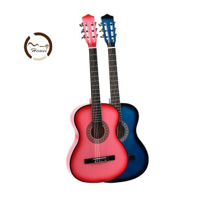 China Durable 38 Inch Beginner Chinese Wholesale Male Female Student Nylon String Practice Classical Guitar for sale