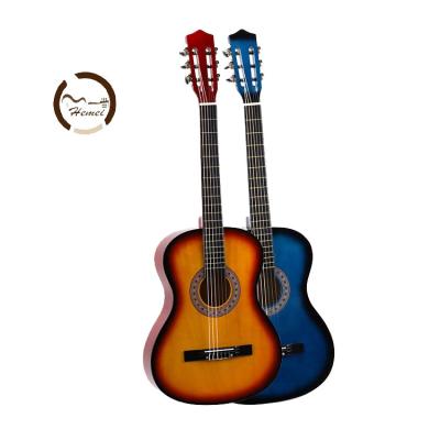 China Wholesale Quality Fingerboard Solid Basswood Plywood Durable 38 Inch Classical Concert Wood Guitar for sale