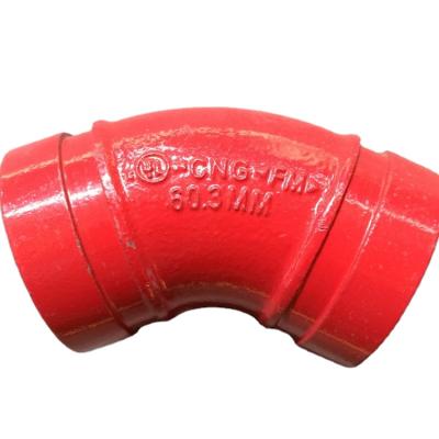 China Malleable Iron ASTM A536 Grade Elbow 65-45-12 45deg 60.3mm Grooved Grooved Fittings Style 120 for sale