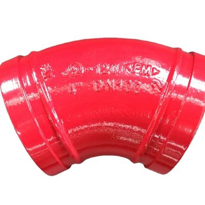 China Malleable Iron ASTM A536 Grade Elbow 65-45-12 45deg 114.3mm Grooved Grooved Fittings Style 120 for sale