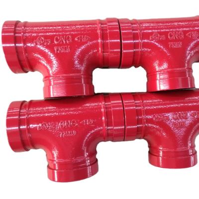 China Malleable Iron ASTM A536 Grade 65-45-12 73mm Grooved Tee Grooved Fittings Style 130S for sale