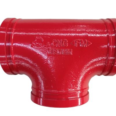 China Malleable Iron ASTM A536 Grade 65-45-12 140mm Grooved Tee Grooved Fittings Style 130S for sale