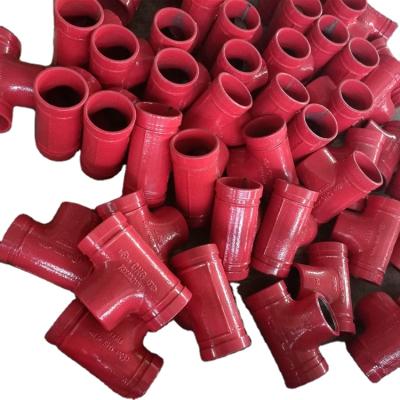 China Malleable Iron ASTM A536 Grade 65-45-12 140mm 73x60 Tee BSPT GxT Grooved Fittings Style 131N for sale