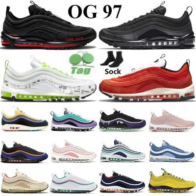 China Black Bubble Gym Red Halloween Wolf Gray Bred Worldwide Sean Wotherspoon OG 97s Unde Satan Of The Main 97 Mens Vintage Brand Logo Running Shoes for sale