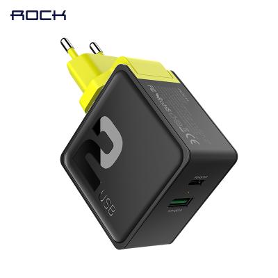 China Original Brand New Rock 2Ports Dual Portable Wall Travel USB Sugar Palladium Fast Charging Mobile Phone Fast Charger for sale