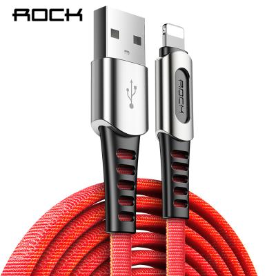 China Resistance to Bend Promotion ROCK M8 USB Special Bending Cable For iPhone XS Max XR X 1M Fast Charging USB Data Sync Charger Charging Cable for sale