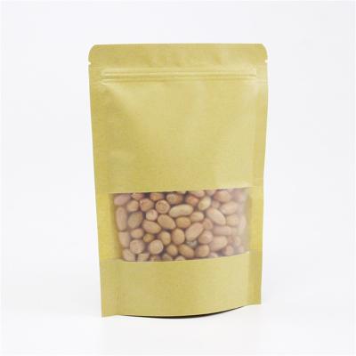 China Wholesale Aseptic Stain Paper Bag Leisure Food Nuts Tea Packaging Kraft Paper Bag With Window for sale