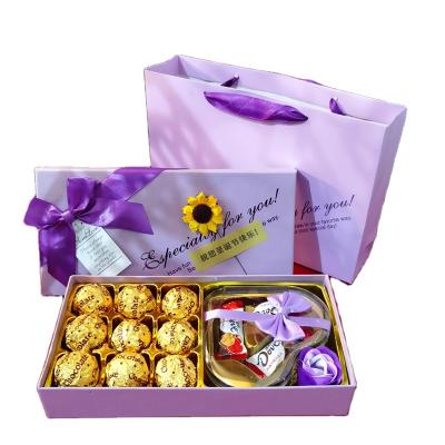 China Luxury Chocolate Candy Chocolate Boxes Packaging Recyclable Custom Rigid Gift Box New Design for sale