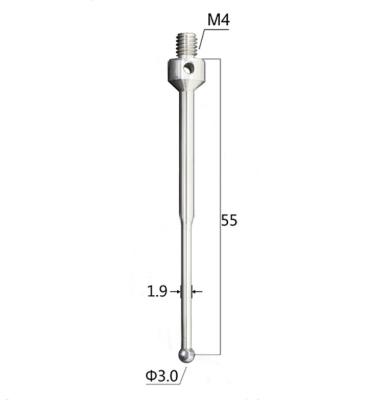 China Factory probe stylus 55mm length-3mm ball-M4-EDM for sale