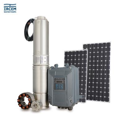 China High efficiency 4 inch 48v dc water pump brushless solar powered water pump dc solar submersible pump for sale