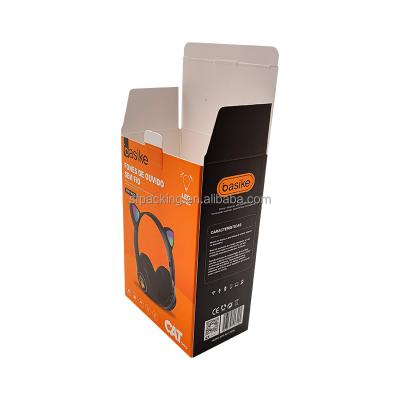 China Recycled Paper Materials Electronics Package Custom Folding Headset Boxes for sale