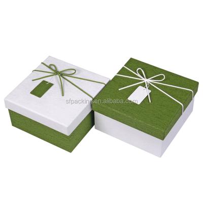 China Custom Recyclable Green Square Paper Packaging Gift Boxes For Sale for sale